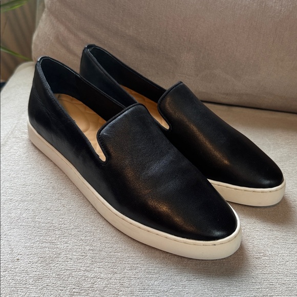 Birdies The Swift Black Leather Slip On Sneakers - Picture 1 of 7
